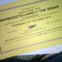 Review: The Big Cheese Tour: Allusondrugs, Lonely The Brave and Marmozets - Open, Norwich, 16/10/2014.